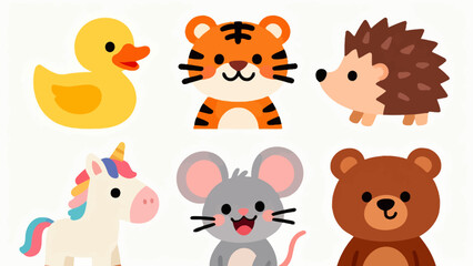 Naklejka premium Cartoon animal characters collection