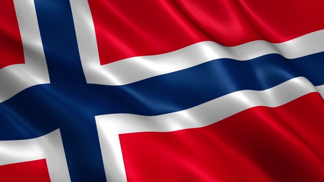 waving norway national flag animation loop