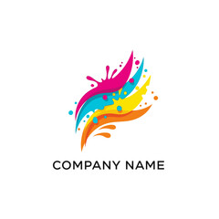 Obraz premium Colorful Paint Splash Logo Design Element.