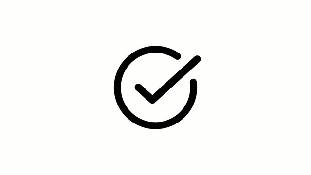 A simple black checkmark icon on a white background