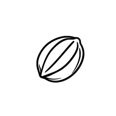 Monochromatic Nut Artistry - Line Drawing Simplifies Complex | Clean, isolated vector art for creative projects.