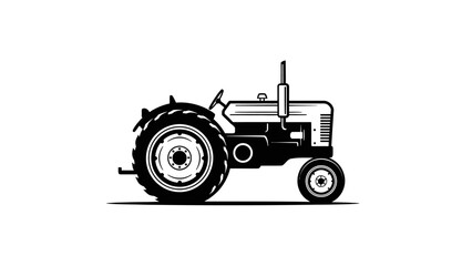 Vintage Classic Farm Tractor for Agricultural Work on an Isolated White Background © IMRONI