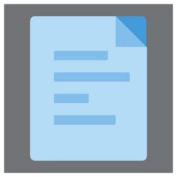 Blue corner document isolated on white background, Vector