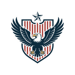Eagle coat of arms with wings and shield emblem design