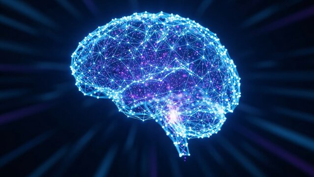 Illuminated neural network brain