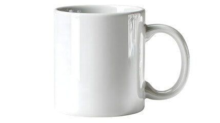 Empty white ceramic coffee mug, Blank canvas for your design and branding projects, isolated on transparent backgrounded