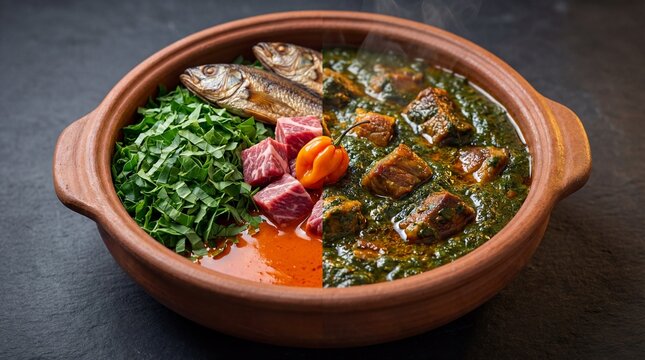 Magical Transformation of Liberian Cassava Leaf Stew: Raw and Cooked Seamless Split