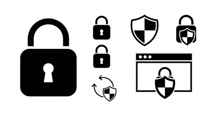 set of security icons