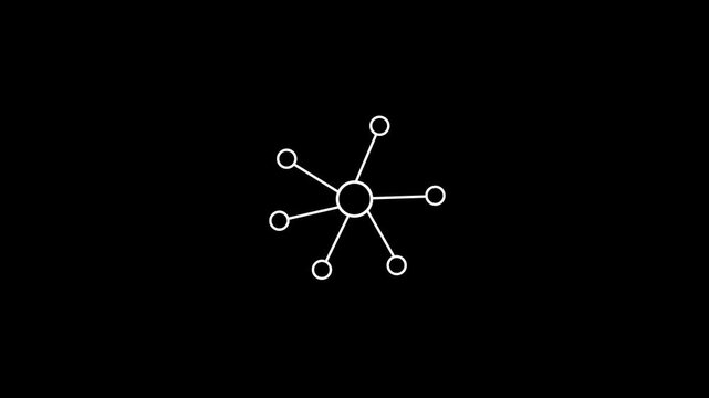Networking concept. green line icon animation on transparent background 4k