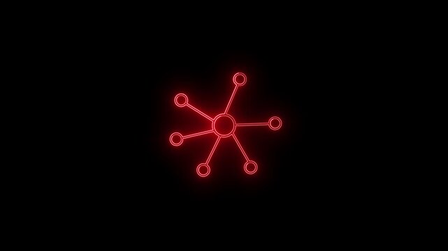 Networking concept. green line icon animation on transparent background 4k