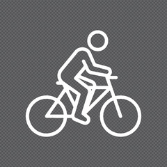 Naklejka premium Cyclist line art vector icon. Sport, transportation, and healthy lifestyle concept.