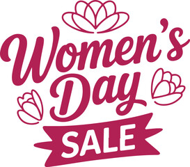 Women's Day Sale Floral Typography Vector