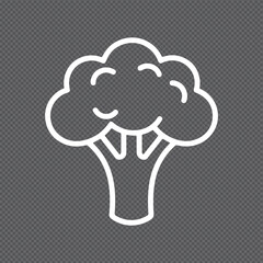 Broccoli line art vector icon. Healthy food, vegetable, and nutrition concept.