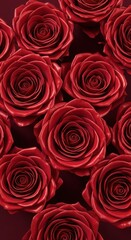 Fototapeta premium A vibrant bouquet of red roses on a dark background