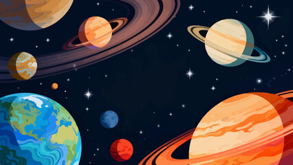 Colorful planets in space © k8m