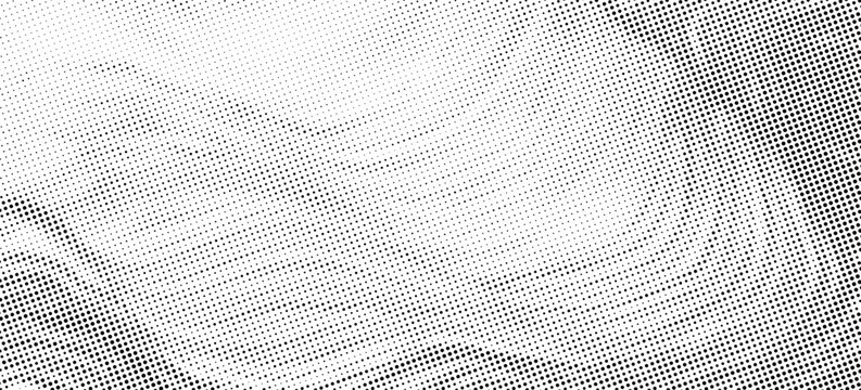 Pixelated bitmap gradient texture. Black and white dither pattern background. Abstract glitchy pattern. 8 bit video game screen wallpaper. Wide raster backdrop. Retro pixel art Illustration