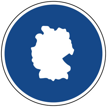 Deutschland Karte Icon auf blauem Schild Vektor Illustration Symbol f&uuml;r Herkunft und Region