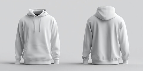 White Hoodie Mockup Front and Back View