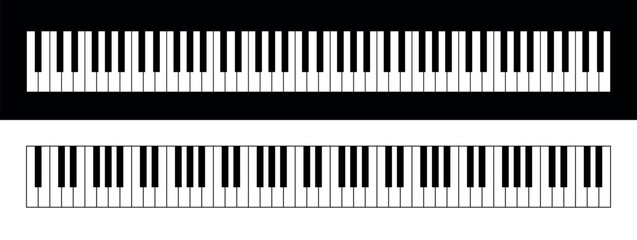 Piano key icon. Symbol of music, a pianist, or musician. Attribute of a musical instrument, such as a piano or grand piano. Black and white keys. © Checha