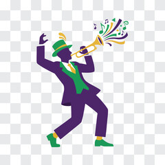 Carnival Trumpet Musician Silhouette Jazz Band Energy in Rhythmic