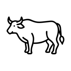 Obraz premium buffalo animal line vector icon
