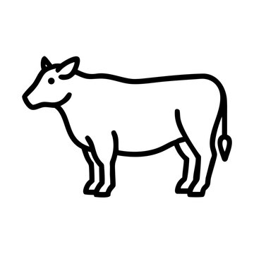 ox cattle outline vector icon