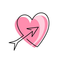 continuous line of love and arrows