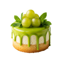 Green frosted cake with grapes