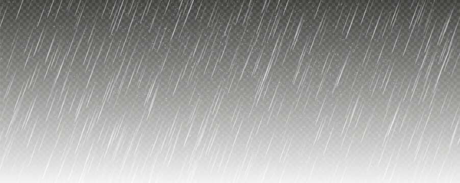 Raindrops on transparent background. Storm with rain and white cloud isolated on transparent background. Downpour, hail rainy weather. Rain and snow, rain and hail png.	
