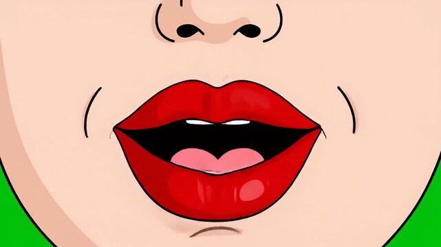 Cartoon mouth animation showing exaggerated expression of surprise or shock