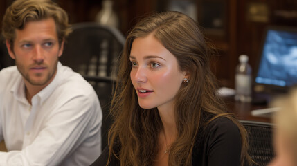 Business colleagues meeting in a modern office.