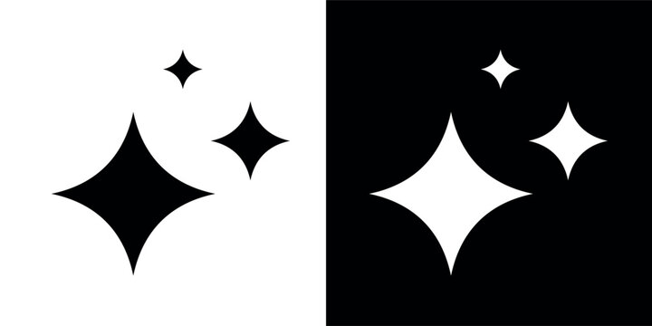 A shining star icon. Sparkles emoji. An emoji representing glitter, radiance, or sparkle. A symbol of magic or sparkle, New Year's or Christmas. A pictogram of sparkle, celebration, or purity.