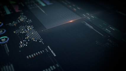 Dynamic data visuals for business info graphics, animated charts, and data-driven insights for a business meeting mock-up. Explore the world of trading, stock exchanges, and crypto