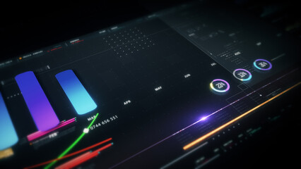 Obraz premium Dynamic data visuals for business info graphics, animated charts, and data-driven insights for a business meeting mock-up. Explore the world of trading, stock exchanges, and crypto