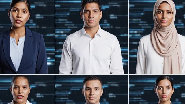 Multicultural Speaking in Grid Layout with Seamless Loop for Global Business Communication