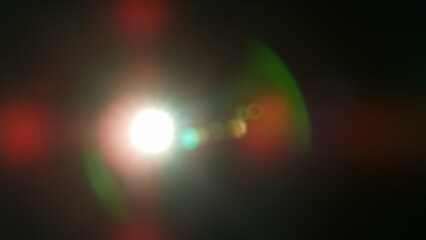 Fototapeta premium Real Lens Flare Reflections for Overlay or Transition Isolated on Black Background