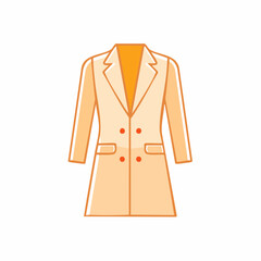 Naklejka premium Illustration of a beige woman's coat with double-breasted buttons