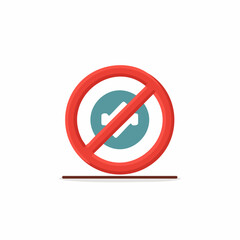 Prohibition Sign: Vector illustration of a forbidden icon for usage or access.