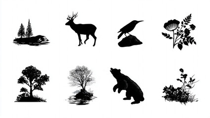 vector silhouettes of animals
