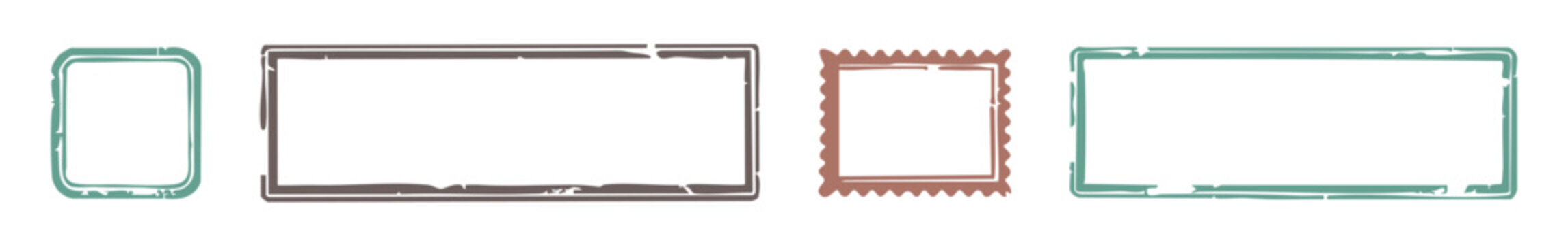 Grunge borders and rubber stamps illustration