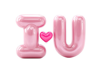 alphabet balloon, I love U balloon