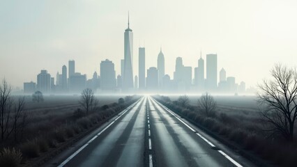 Disaster scene footage of empty streets