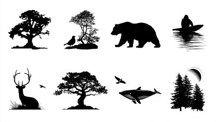 silhouettes of animals