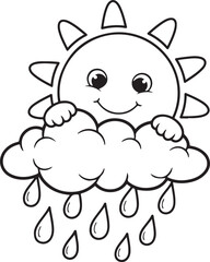 Fototapeta premium A funny cartoon cat with a happy smile creates a cute vector illustration character featuring a wild lion and kitten design for a fun nature drawing