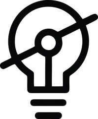 Obraz premium Lightbulb with a dial inside a striking black silhouette