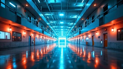 The sci-fi scene of the Red and Blue Tunnel