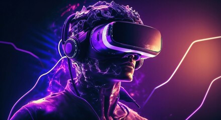 Immersive virtual reality experience with futuristic technology