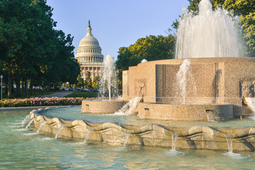 US Capitol Building and its reflection over the pool - Washington, DC, United States