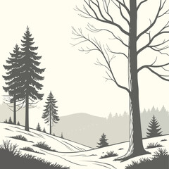 Serene winter forest trail © AX