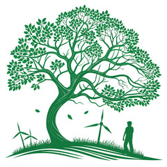 Sustainable future under green tree